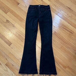PAIGE High Rise Lou Lou Black Wash Jeans Size 25